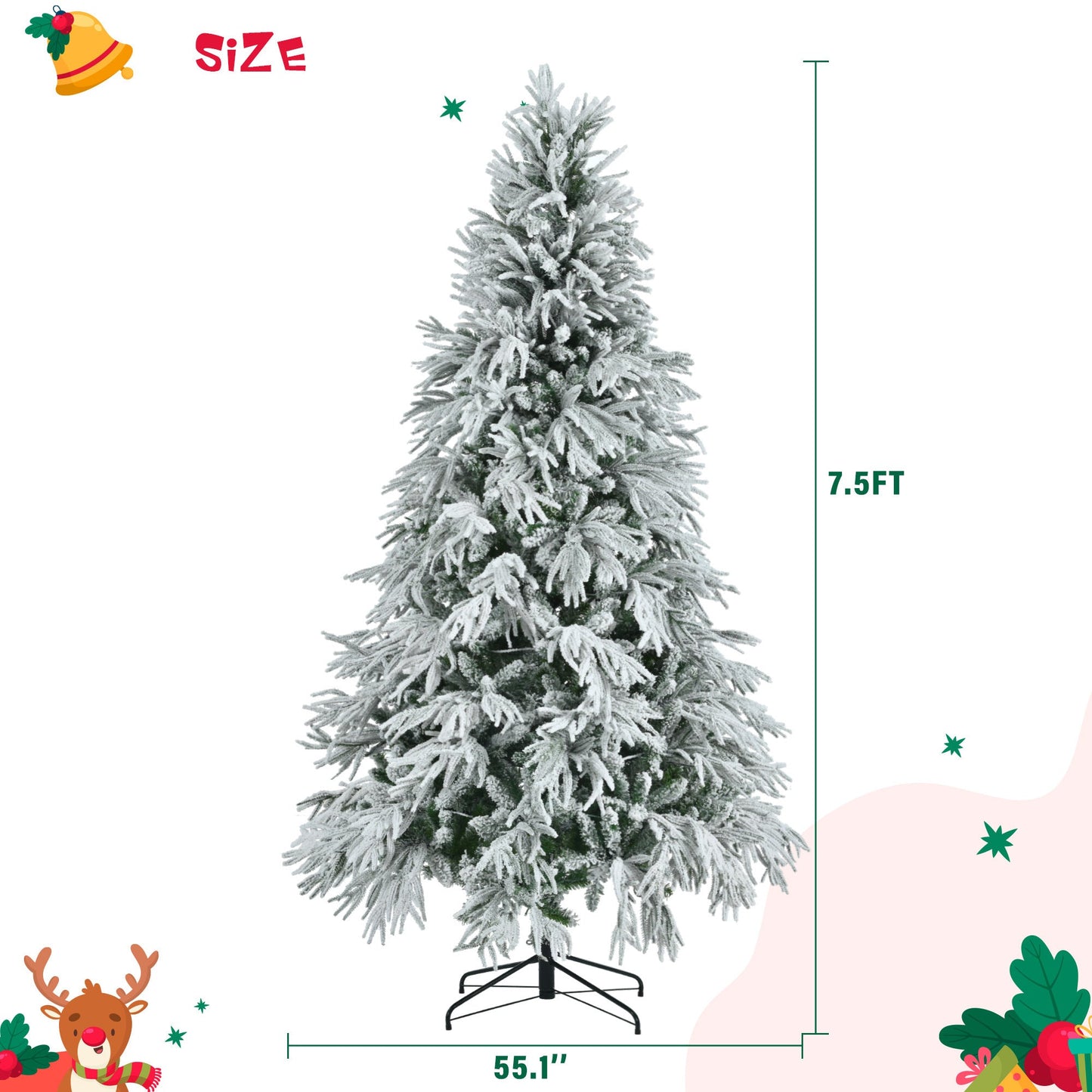 White & Green Pre-Lit Christmas Tree – 7.5 ft (LIMITED EDITION)
