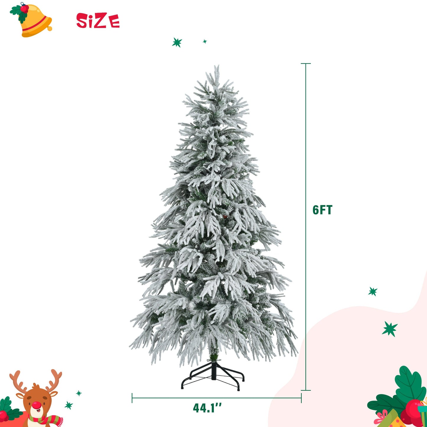 White & Green Pre-Lit Christmas Tree – 6 ft (LIMITED EDITION)