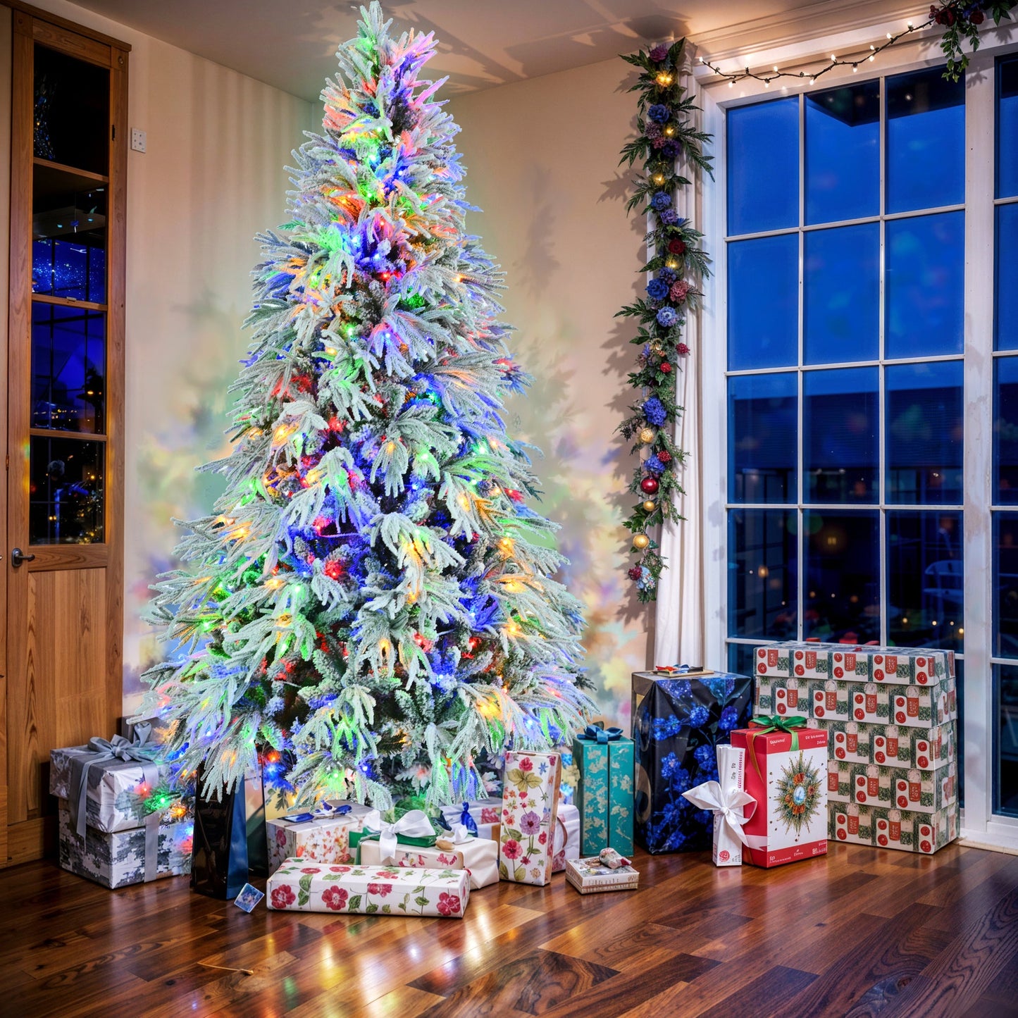 White & Green Pre-Lit Christmas Tree – 7.5 ft (LIMITED EDITION)