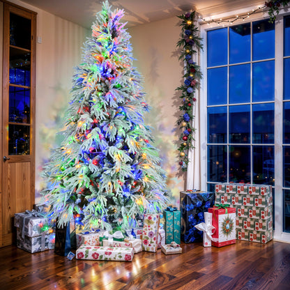 White & Green Pre-Lit Christmas Tree – 7.5 ft (LIMITED EDITION)