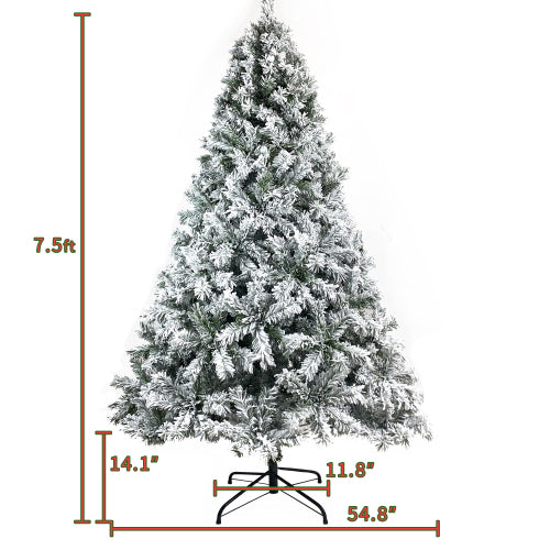 Flocked Artificial Christmas Tree – 7.5 ft