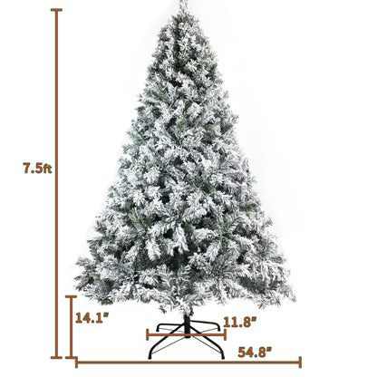 Flocked Artificial Christmas Tree – 7.5 ft