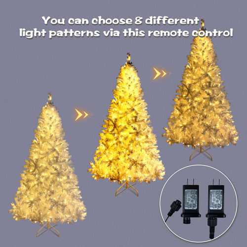 White Pre-Lit Christmas Tree – 7.4 ft