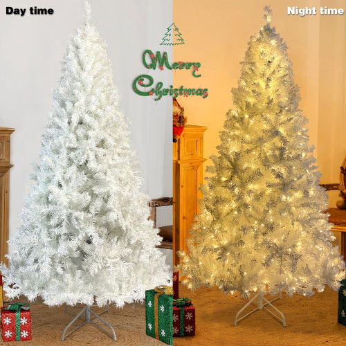 White Pre-Lit Christmas Tree – 7.4 ft