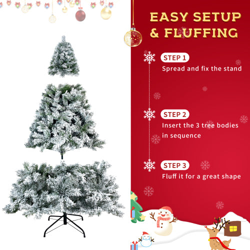 Flocked Artificial Christmas Tree – 7.5 ft