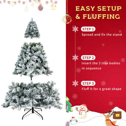 Flocked Artificial Christmas Tree – 7.5 ft