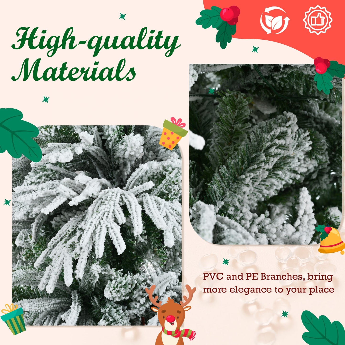White & Green Pre-Lit Christmas Tree – 7.5 ft (LIMITED EDITION)